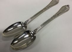 A large Victorian silver serving spoon. London 185