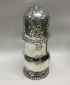 A large Victorian silver caster of Queen Anne styl