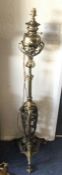 A large brass Arts & Crafts lamp. Est. £100 - £150