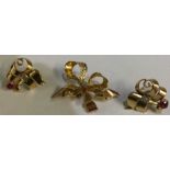 An attractive 18 carat gold French ruby and diamon