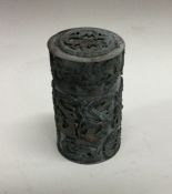 A Chinese chased box decorated with dragons. Circa 1900. Est