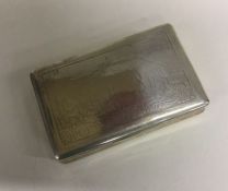 A large Victorian silver snuff box of curved form