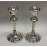 A pair of silver candlesticks. Birmingham 1914. Ap