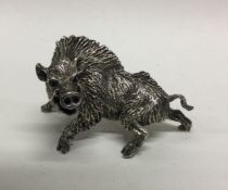 A rare Continental silver figure of a warthog. App
