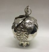 A rare and heavy Continental silver model of a pom