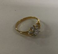 A 9 carat diamond mounted cluster ring. Approx. 2.