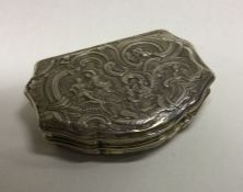 An 18th Century French silver hinged snuff box wit