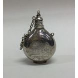 A novelty 17th Century silver scent bottle with en