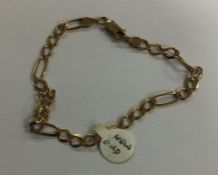 A 9 carat rose gold bracelet. Approx. 4.3 grams. E