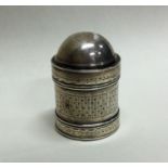 A George III silver nutmeg grater. Birmingham 1816