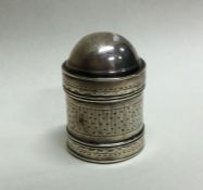 A George III silver nutmeg grater. Birmingham 1816