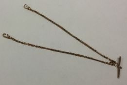 A 9 carat fine link watch chain. Approx. 7.2 grams