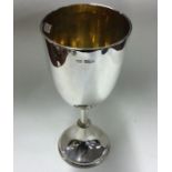 A heavy silver goblet with gilt interior. Sheffiel