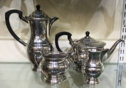 A silver plated four piece tea and coffee service.