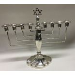 A heavy Judaica menorah. Birmingham 1933. By Britt