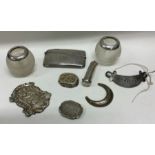 A selection of various silver items to include a p