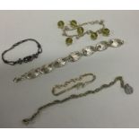 A quantity of silver bracelets. Approx. 73 grams.