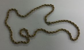 A 9 carat rope twist necklace. Approx. 5.5 grams.