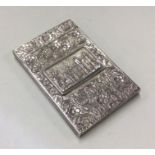 An early William IV silver castle top card case de