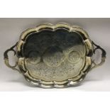 A good Victorian Russian silver drink's tray. Mark