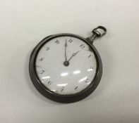 A gent's silver Verge pocket watch. London. Est. £