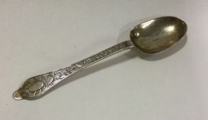 A 17th Century dog nose silver spoon attractively