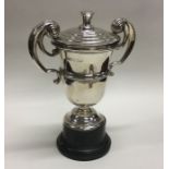 A plain silver trophy cup and cover. Sheffield. By