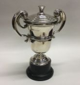 A plain silver trophy cup and cover. Sheffield. By