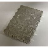 A good Victorian silver card case with engraved de
