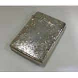 An engraved silver card case. London 1893. Approx.