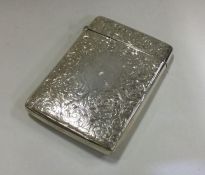 An engraved silver card case. London 1893. Approx.