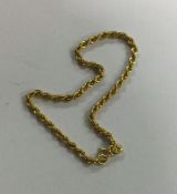 A 9 carat rope twist bracelet. Approx. 1.1 grams.