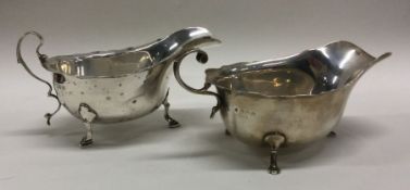 An Edwardian silver sauce boat of typical form tog