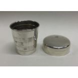 A rare cased silver collapsible beaker. Birmingham