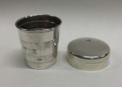 A rare cased silver collapsible beaker. Birmingham