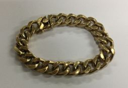 A heavy 9 carat flat link bracelet. Approx. 49 gra