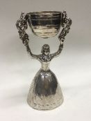 An extremely rare 18th Century silver wager cup. L