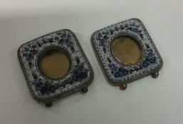 A small pair of micro-mosaic picture frames. Est.