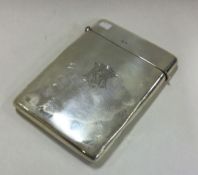 A silver hinged card case. Birmingham. By MB&Co. A