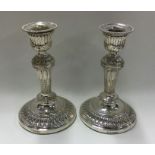 CHESTER: A pair of good Victorian silver candlesti