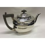 A good plain silver teapot with hinged lid. Cheste