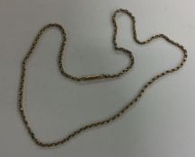 A 9 carat belcher link chain with barrel clasp. Ap