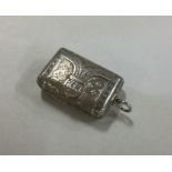 An unusual silver vinaigrette in the form of a pur