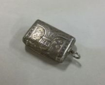 An unusual silver vinaigrette in the form of a pur