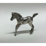 A silver figure of a horse. London 1969. Approx. 4