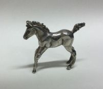 A silver figure of a horse. London 1969. Approx. 4