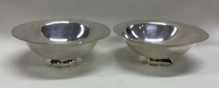 GEORG JENSEN: A heavy pair of Danish silver bowls.
