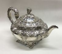 A fine quality George III silver teapot. London 18