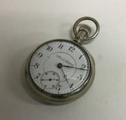 ILLINOIS: An open face pocket watch with open back