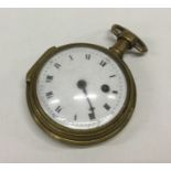 A gent's gilt metal Verge pocket watch with square